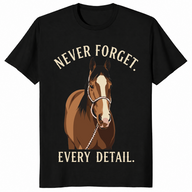 Funny horse shirt in black
