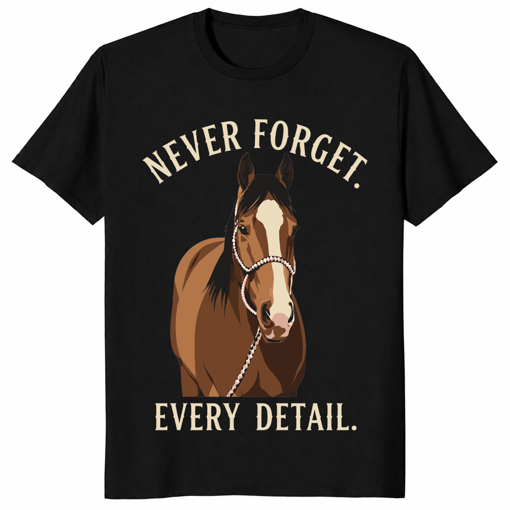 Funny horse shirt in black