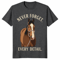 Funny horse shirt in dark heather grey