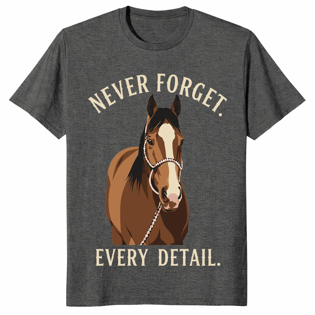 Funny horse shirt in dark heather