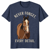 Funny horse shirt in heather navy