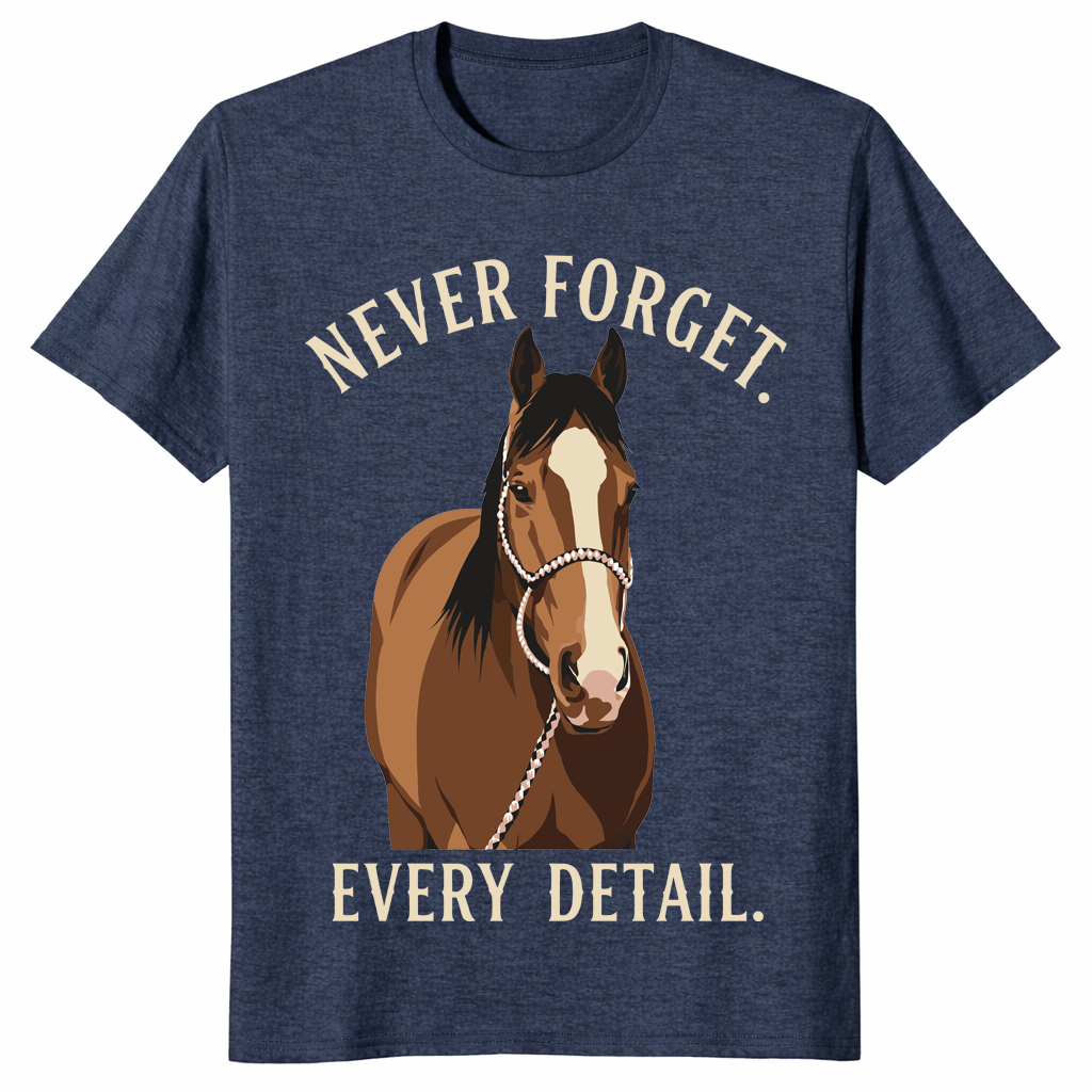 Funny horse shirt in heather navy