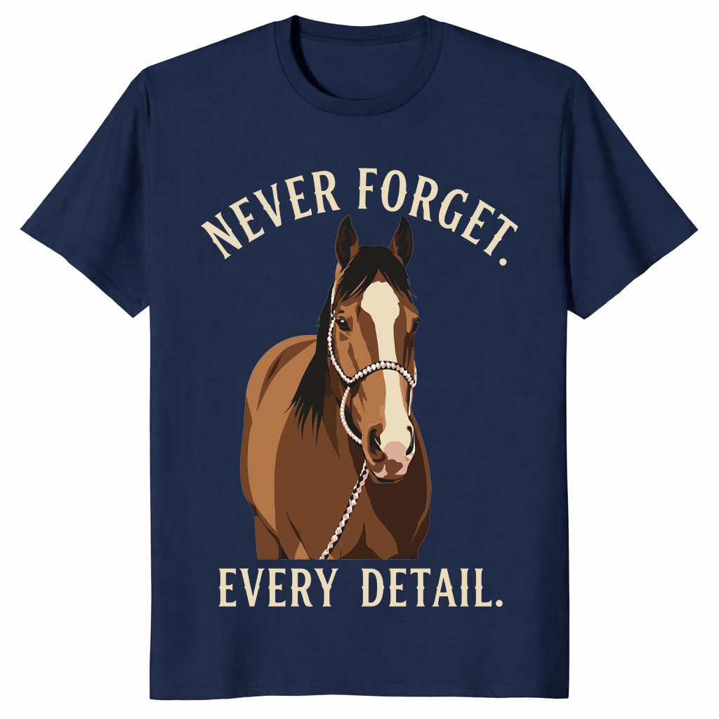 Funny horse shirt in navy