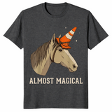 Funny horse unicorn shirt dark heather grey