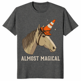 Funny horse unicorn shirt dark heather