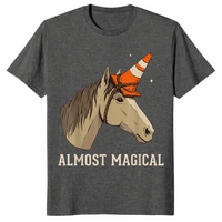 Funny horse unicorn shirt dark heather