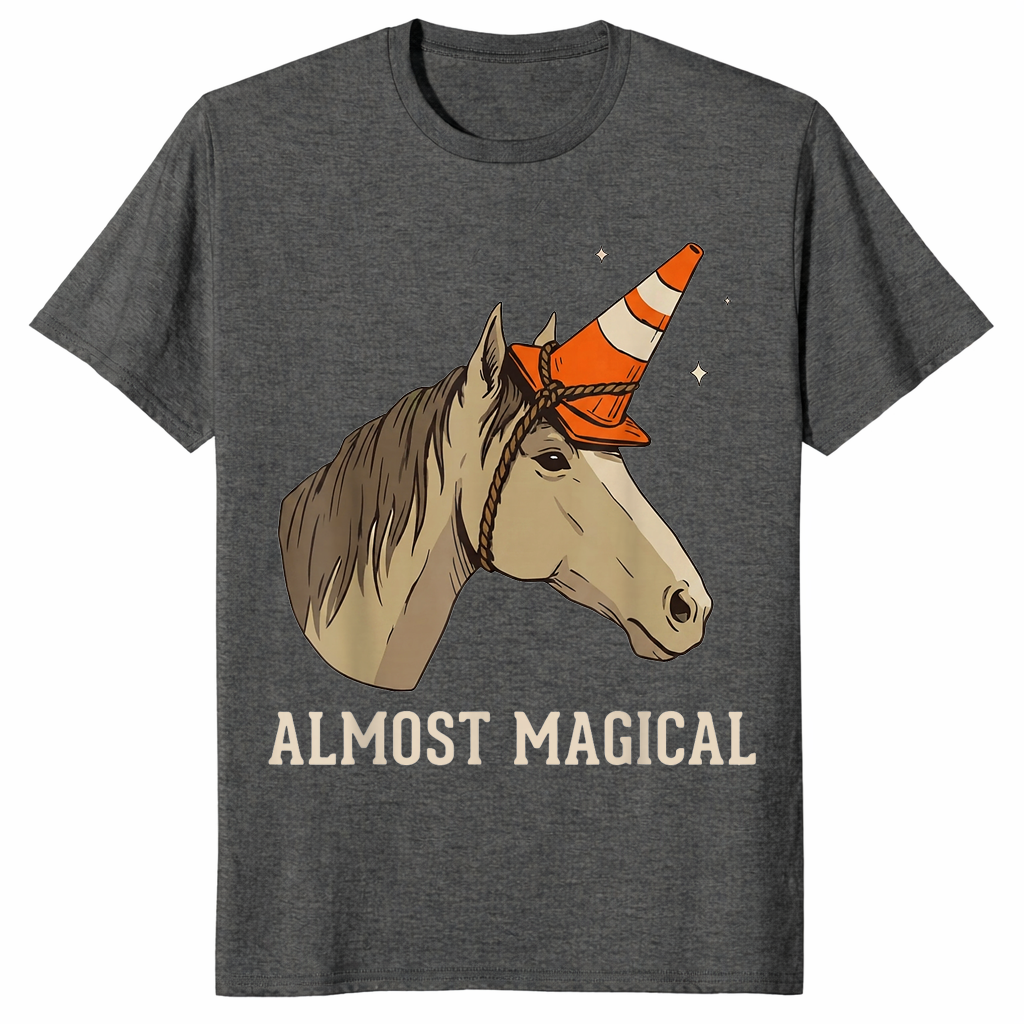 Funny horse unicorn shirt dark heather