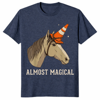 Funny horse unicorn shirt heather navy