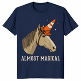 Funny horse unicorn shirt navy