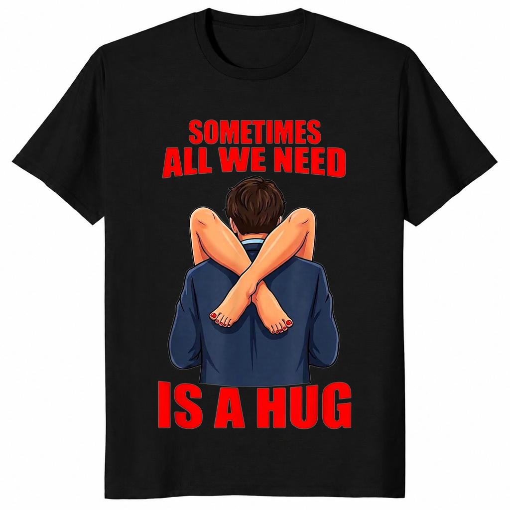 Funny hug shirt in black