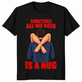 Funny hug shirt in black