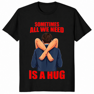 Funny hug shirt in black
