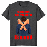 Funny hug shirt in dark heather grey