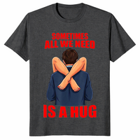 Funny hug shirt in dark heather grey