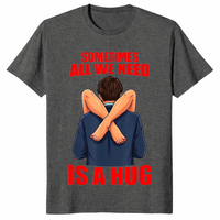 Funny hug shirt in dark heather
