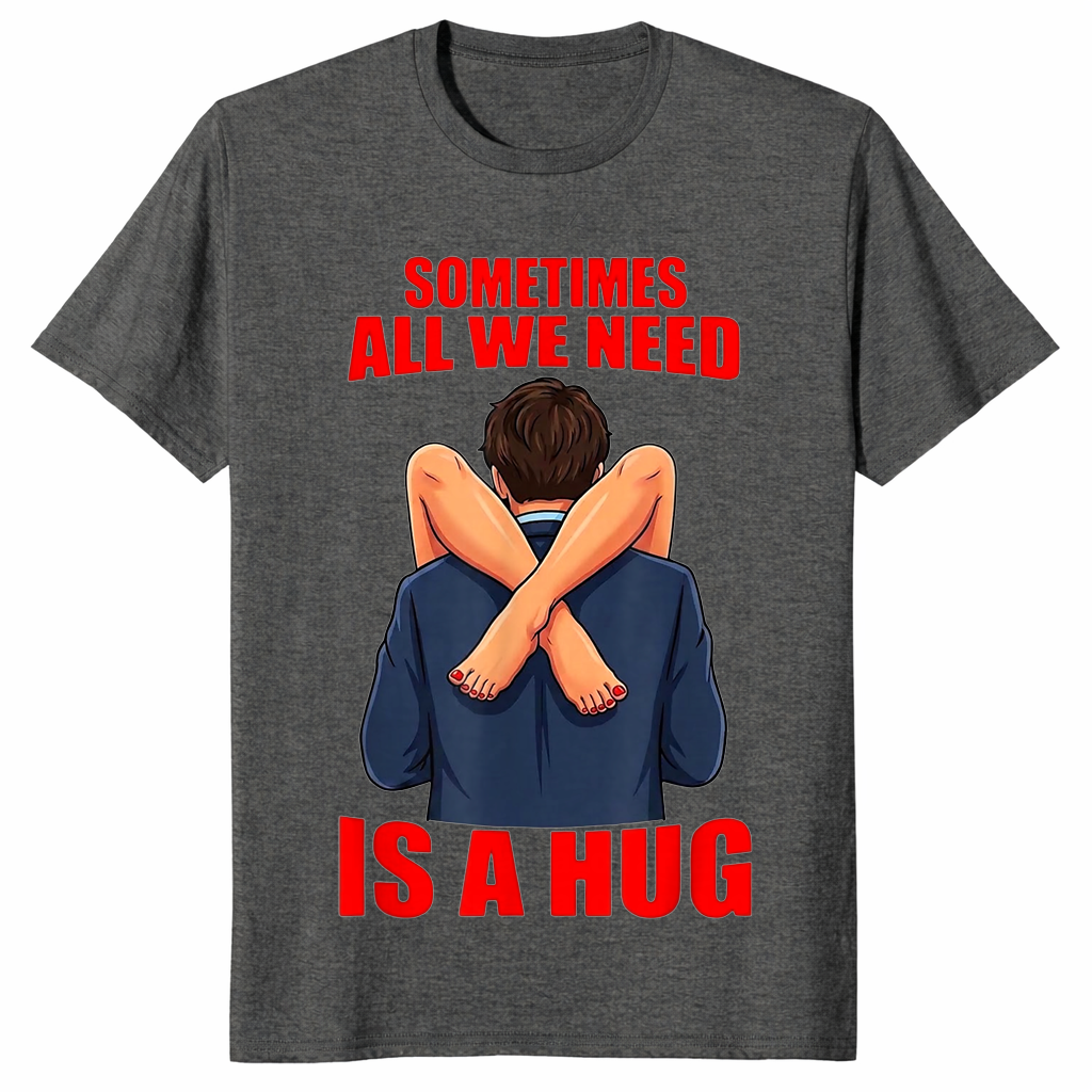 Funny hug shirt in dark heather