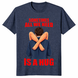 Funny hug shirt in heather navy