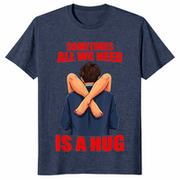 Funny hug shirt in heather navy