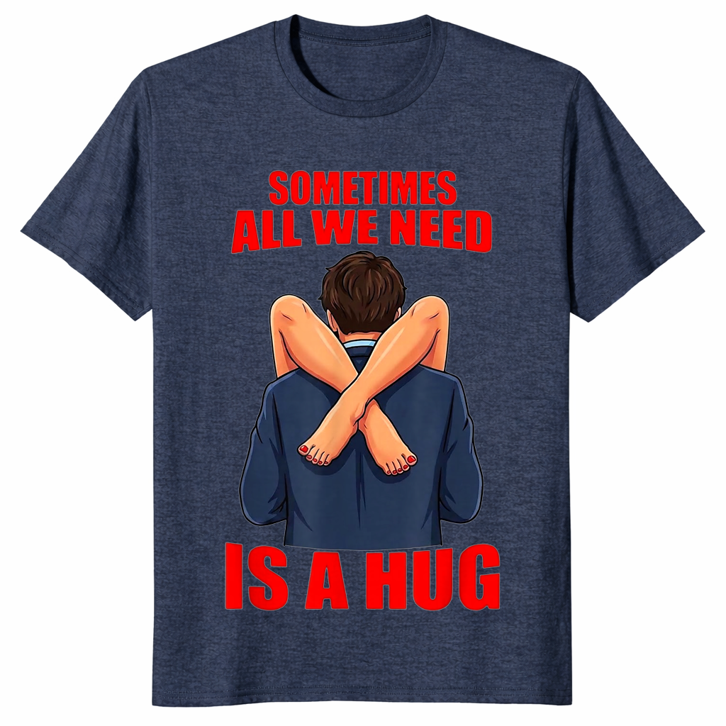 Funny hug shirt in heather navy