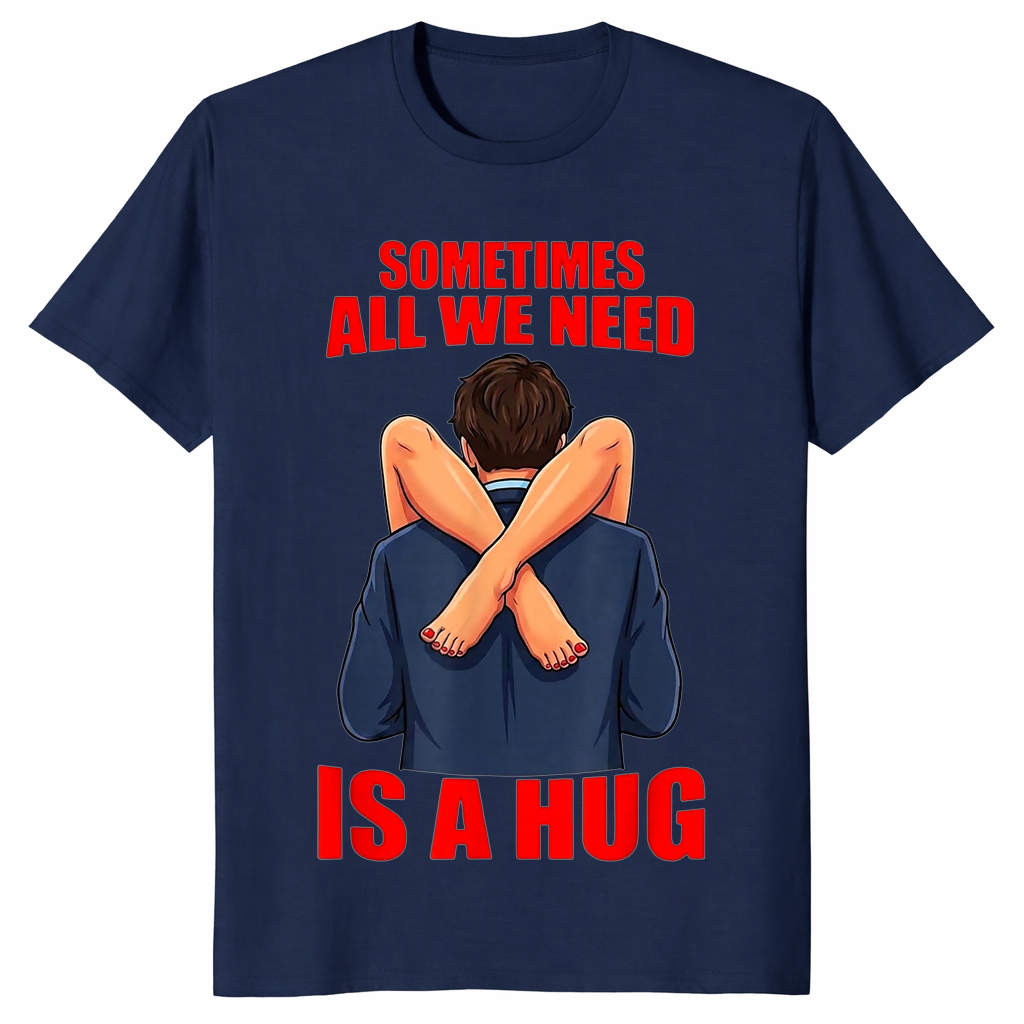Funny hug shirt in navy