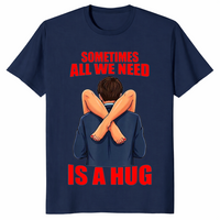 Funny hug shirt in navy