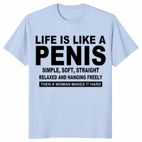 Funny inappropriate shirt with Life Is Like A Penis bold quote and minimalist layout