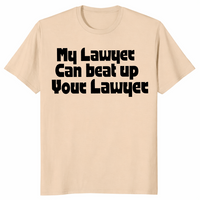 Funny lawyer shirt in sand