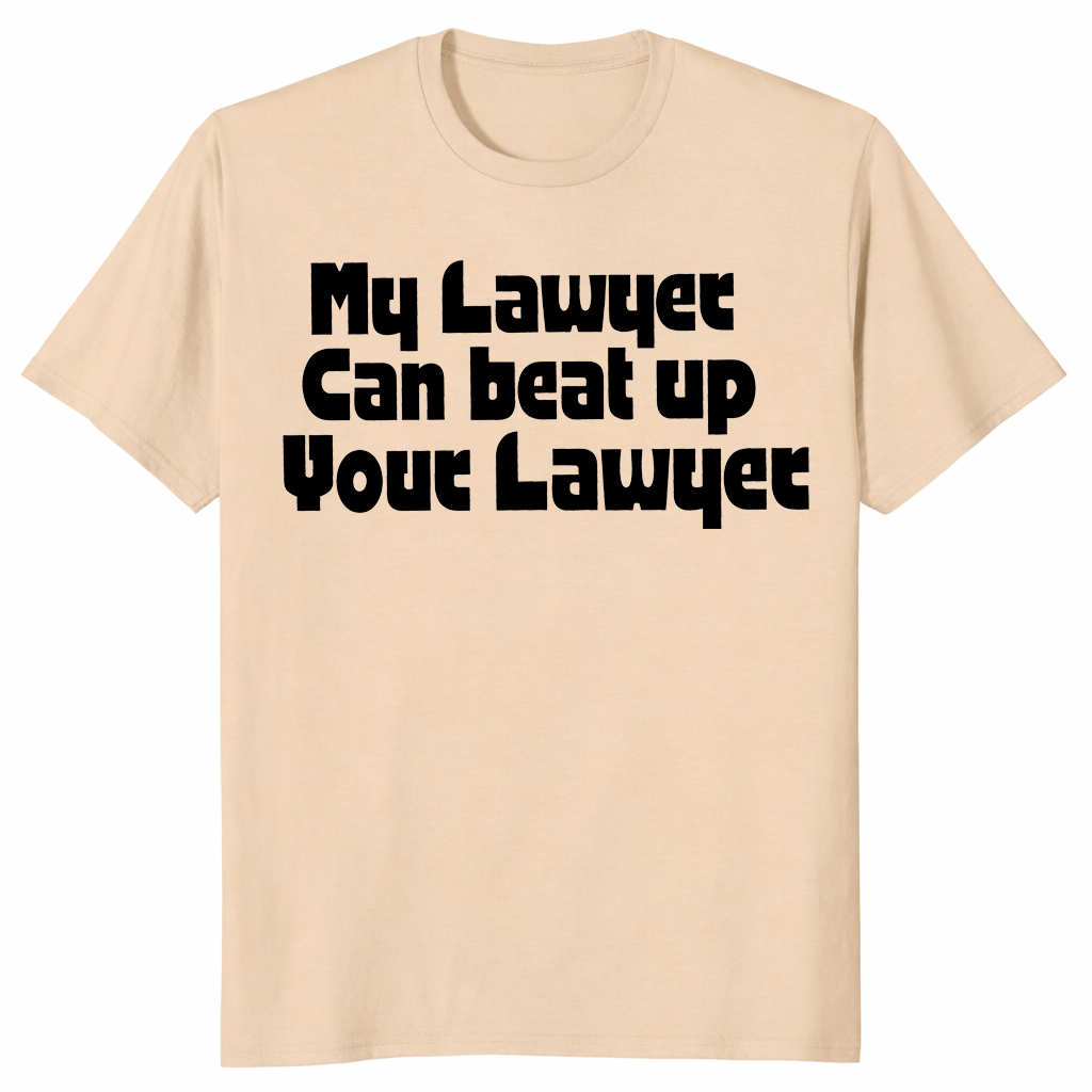 Funny lawyer shirt in sand