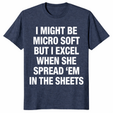 Funny office humor shirt in heather navy