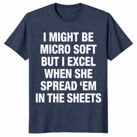 Funny office humor shirt in heather navy