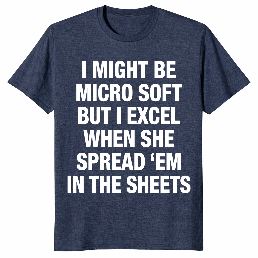 Funny office humor shirt in heather navy