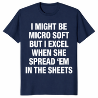 Funny office humor shirt in navy