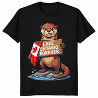 Funny otter lake shirt in black