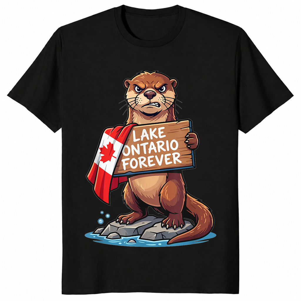 Funny otter lake shirt in black