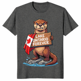 Funny otter lake shirt in dark heather