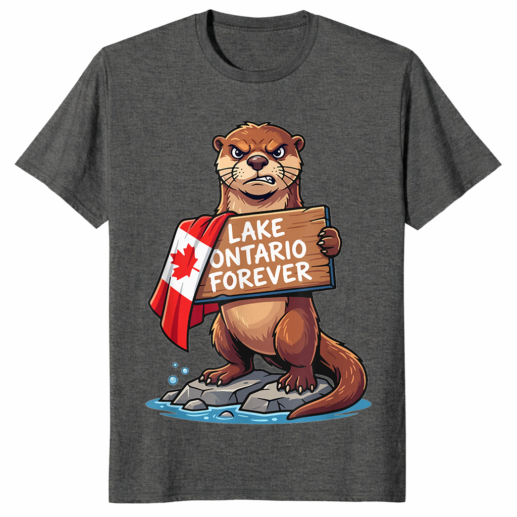 Funny otter lake shirt in dark heather