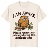 Funny owl shirt natural