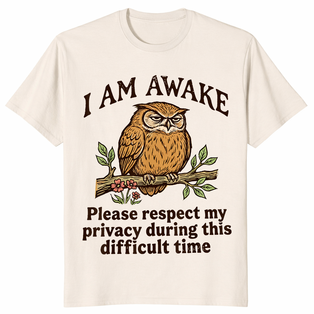 Funny owl shirt natural