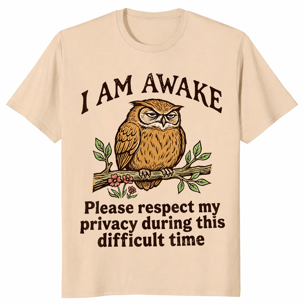 Funny owl shirt sand