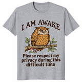 Funny owl shirt sport grey