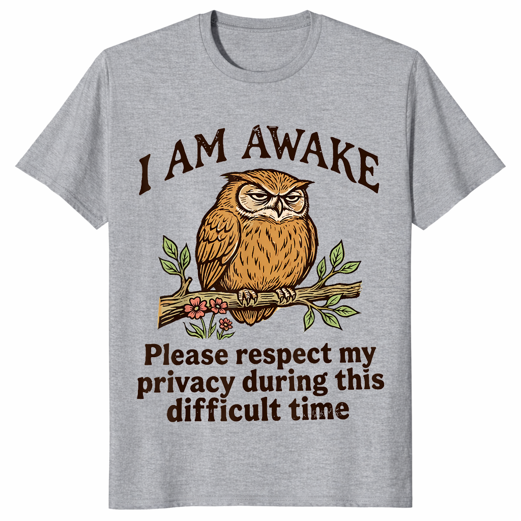 Funny owl shirt sport grey