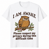 Funny owl shirt white