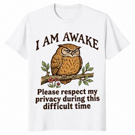 Funny owl shirt white