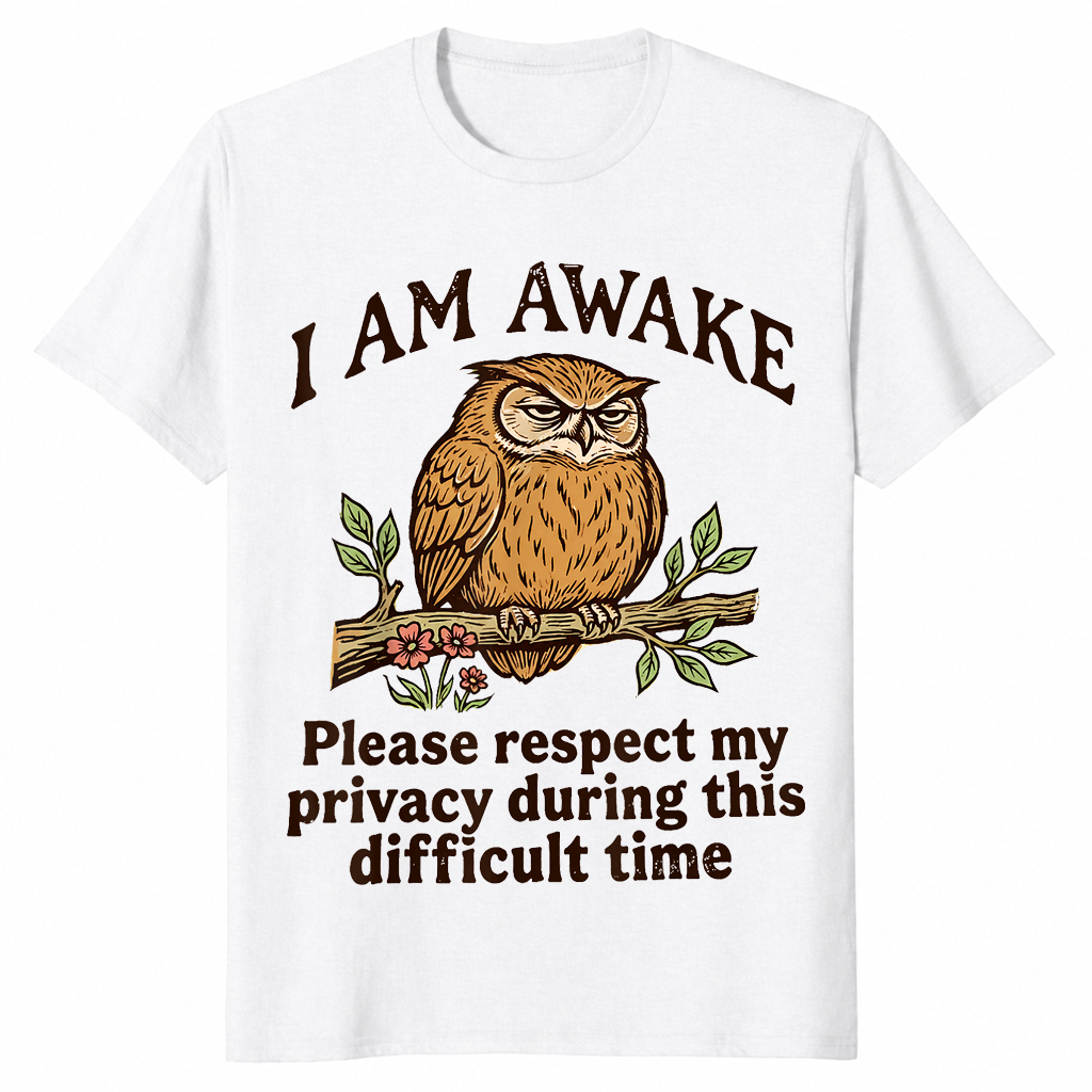 Funny owl shirt white