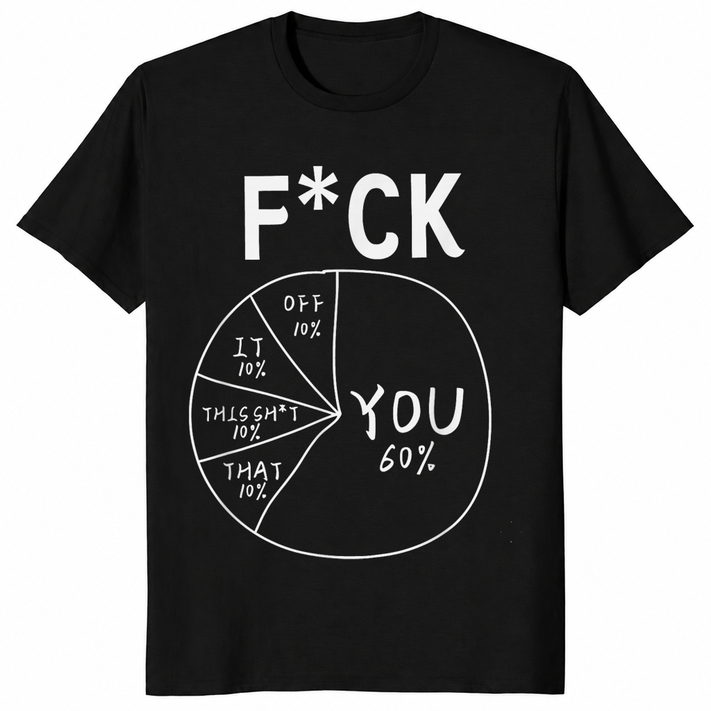 Funny pie chart shirt in black