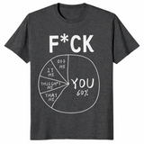 Funny pie chart shirt in dark heather grey