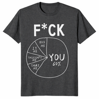 Funny pie chart shirt in dark heather grey