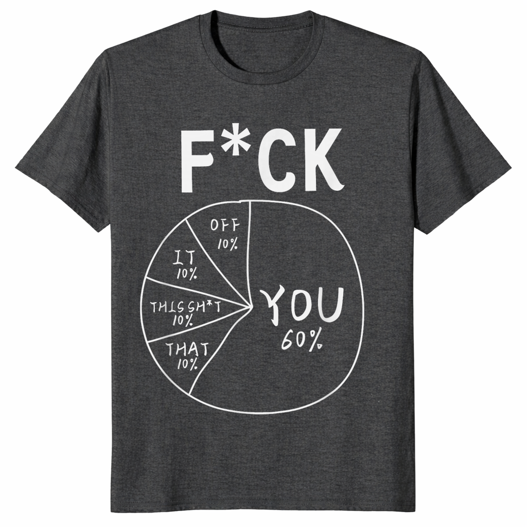 Funny pie chart shirt in dark heather grey