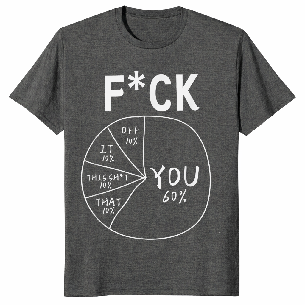 Funny pie chart shirt in dark heather