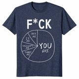 Funny pie chart shirt in heather navy